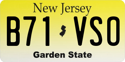 NJ license plate B71VSO