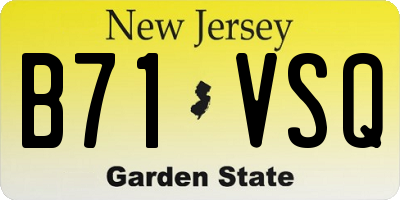 NJ license plate B71VSQ