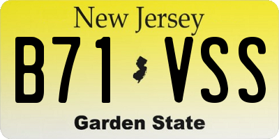 NJ license plate B71VSS