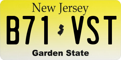 NJ license plate B71VST