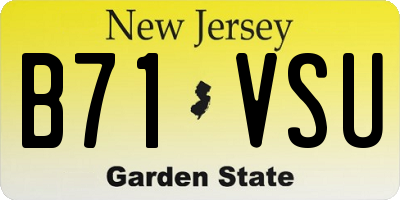 NJ license plate B71VSU