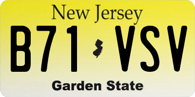 NJ license plate B71VSV