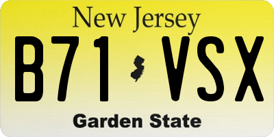 NJ license plate B71VSX