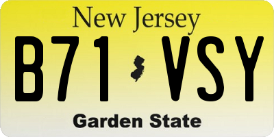 NJ license plate B71VSY