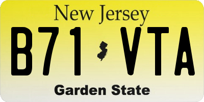 NJ license plate B71VTA