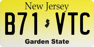 NJ license plate B71VTC