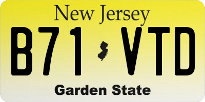 NJ license plate B71VTD