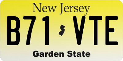 NJ license plate B71VTE