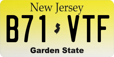 NJ license plate B71VTF