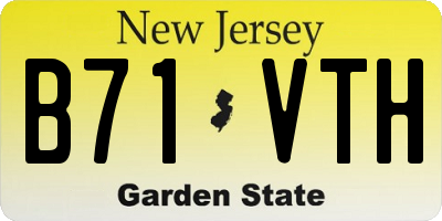 NJ license plate B71VTH