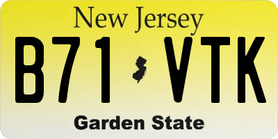 NJ license plate B71VTK
