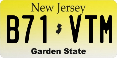 NJ license plate B71VTM