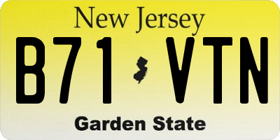 NJ license plate B71VTN