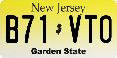 NJ license plate B71VTO