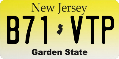 NJ license plate B71VTP