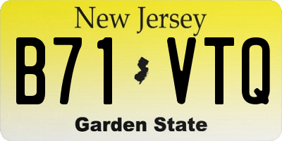 NJ license plate B71VTQ