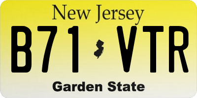 NJ license plate B71VTR
