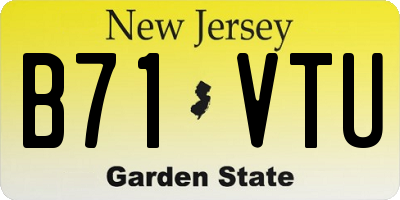 NJ license plate B71VTU