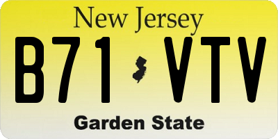 NJ license plate B71VTV