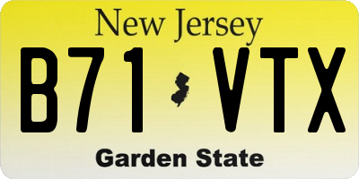 NJ license plate B71VTX