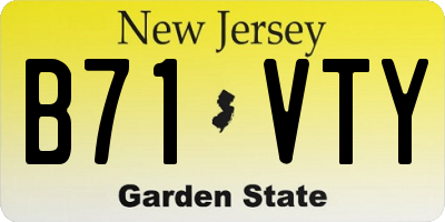 NJ license plate B71VTY