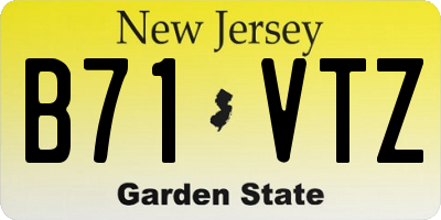 NJ license plate B71VTZ