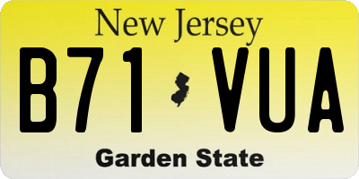 NJ license plate B71VUA