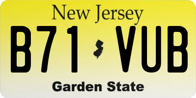 NJ license plate B71VUB
