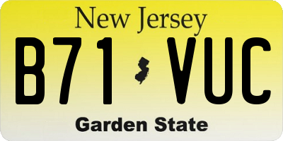 NJ license plate B71VUC