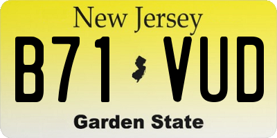 NJ license plate B71VUD
