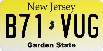 NJ license plate B71VUG