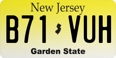 NJ license plate B71VUH