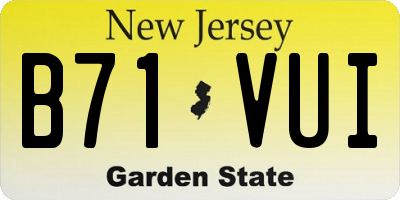 NJ license plate B71VUI