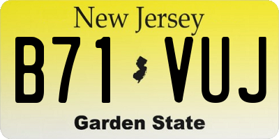 NJ license plate B71VUJ