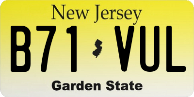 NJ license plate B71VUL