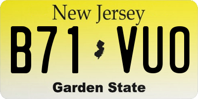 NJ license plate B71VUO