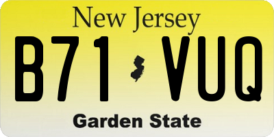 NJ license plate B71VUQ