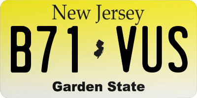 NJ license plate B71VUS