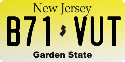 NJ license plate B71VUT