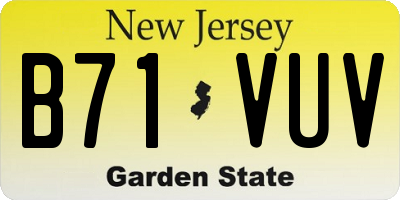 NJ license plate B71VUV
