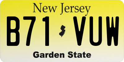 NJ license plate B71VUW