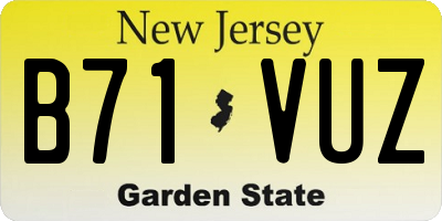 NJ license plate B71VUZ