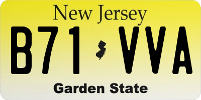 NJ license plate B71VVA
