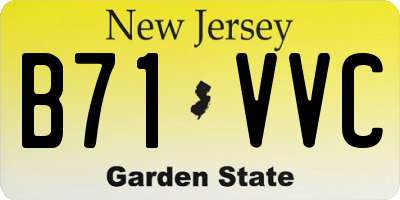 NJ license plate B71VVC