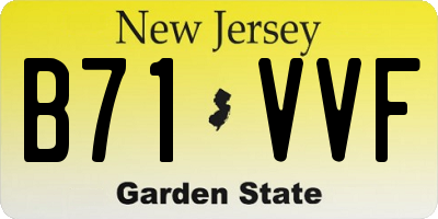 NJ license plate B71VVF