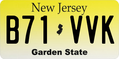 NJ license plate B71VVK
