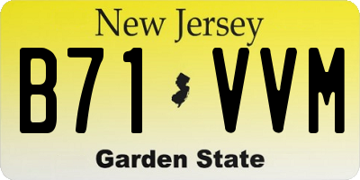 NJ license plate B71VVM