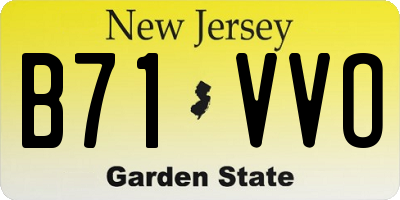 NJ license plate B71VVO