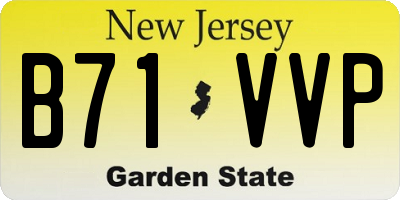 NJ license plate B71VVP