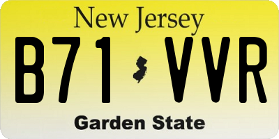 NJ license plate B71VVR